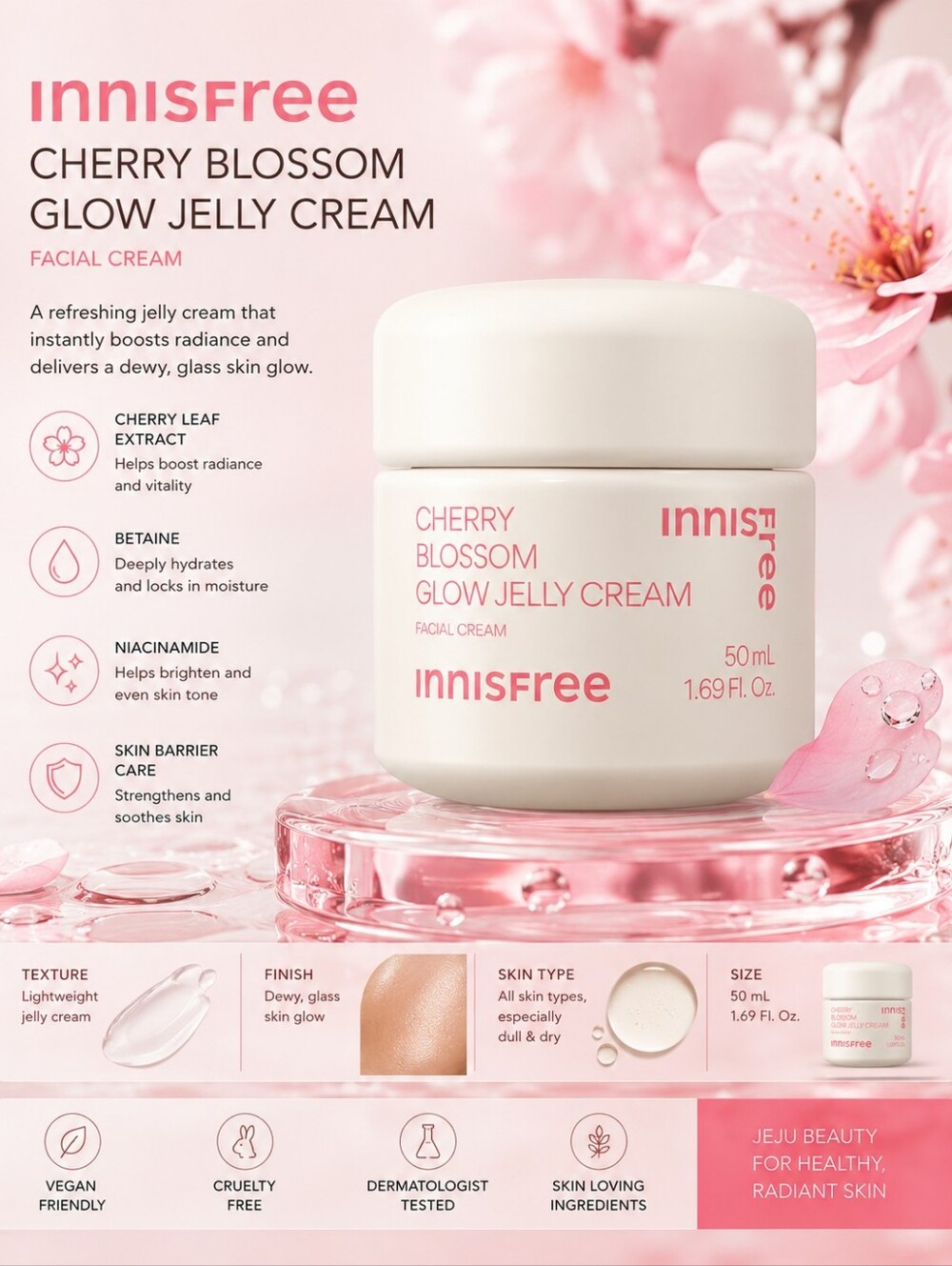 Innisfree Cherry Blossom Glow Jelly Cream